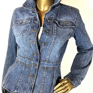 Very Flattering DKNY Women's Jacket Jean Blue Denim Fit